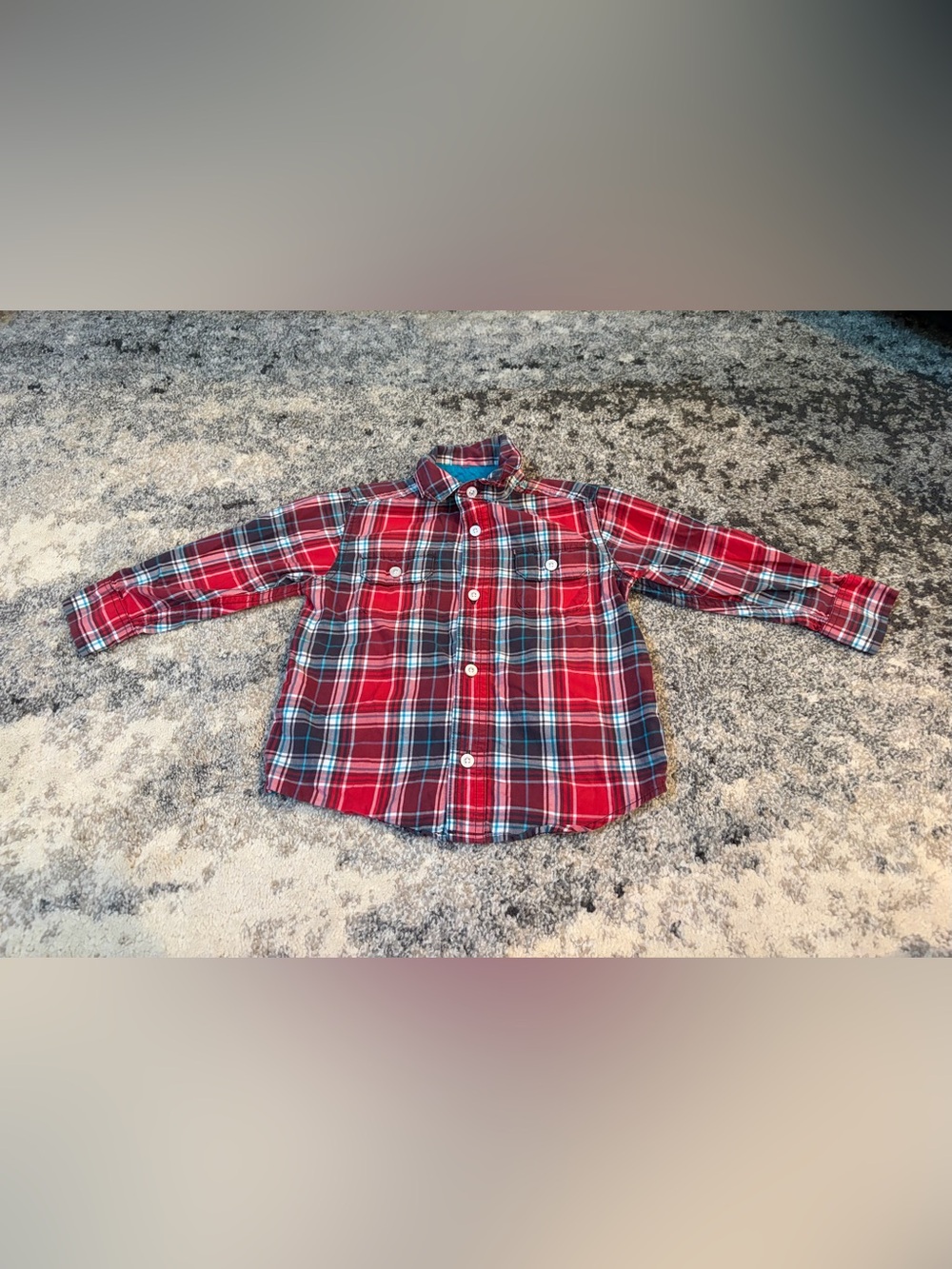 Kids 4t Red Plaid Button-Up Shirt